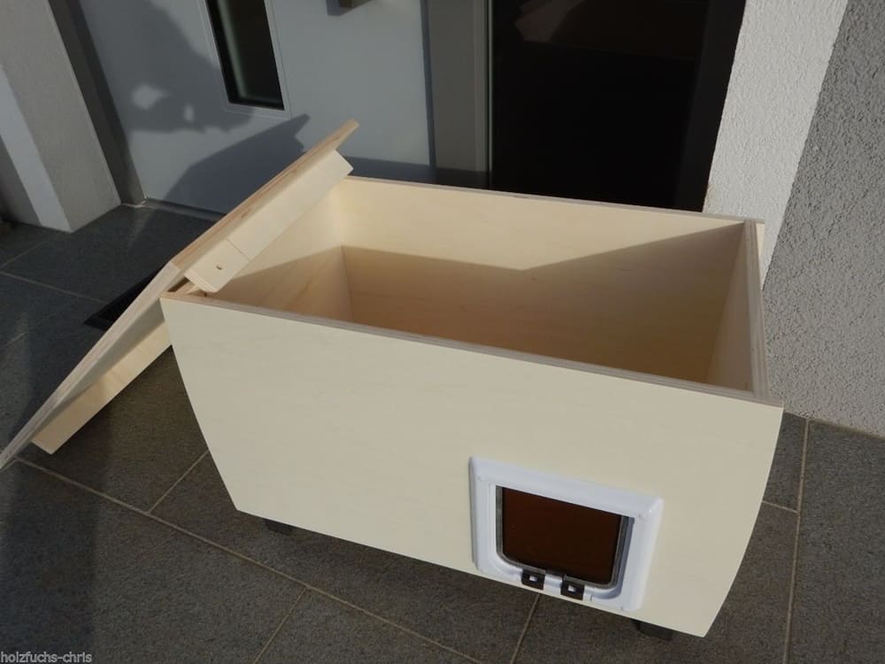 Katzenhaus Holz XL für Außen oder Innen Katzenhöhle MIT ...